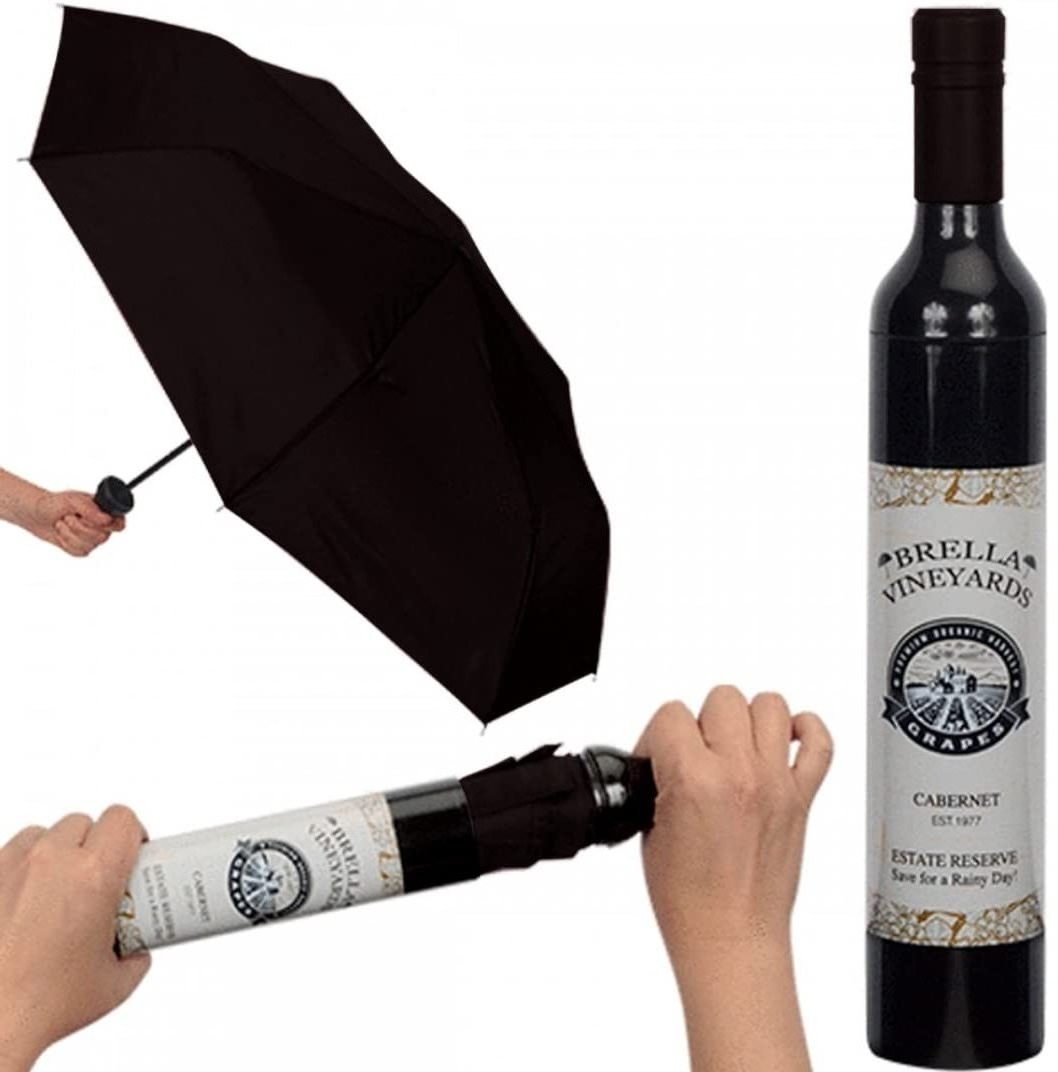 Umbrella in a bottle Foldable compact gift windproof Anti UV rain sun shape wine bottle umbrella