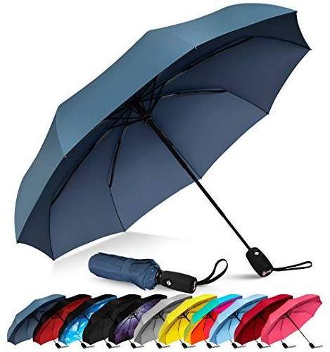 10 Rib 23Inch Reverse Automatic 3 Folding Umbrella With Silver Strip windproof Storm Umbrella with Waterproof