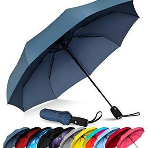 10 Rib 23Inch Reverse Automatic 3 Folding Umbrella With Silver Strip windproof Storm Umbrella with Waterproof