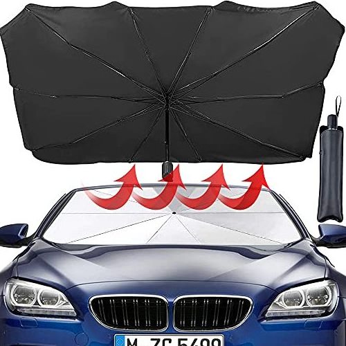 Creative car front windshield heat insulation sunscreen umbrella portable car sun umbrella