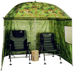 45" Camouflage Brolly With Zip On Side Sheet Umbrella Tent Fishing parasol Hunting Hide