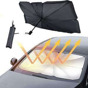 Creative car front windshield heat insulation sunscreen umbrella portable car sun umbrella