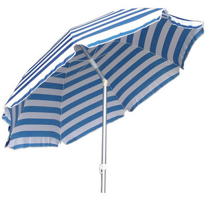 6ft Beach Patio Tilt Striped Umbrella Parasol Multi coloured Umbrella