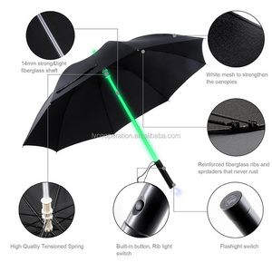 Flashlight umbrella glow in the dark led light torch handle,umbrella with torch handle