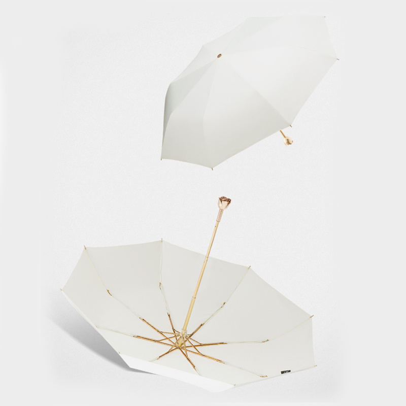 character gold rose Umbrellas high quality luxury folding umbrella Sun Parasol Umbrella