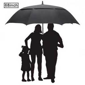 62inch Double Canopy Windproof Fiberglass Frame Large Outdoor Umbrella Golf umbrella