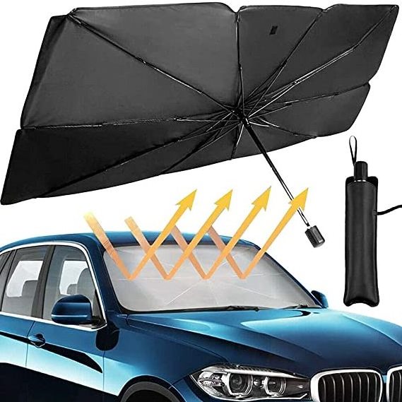 Creative car front windshield heat insulation sunscreen umbrella portable car sun umbrella