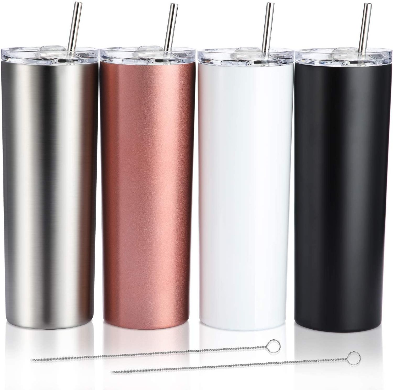 Hot Sale Top Seller Skinny Tumblers 20oz Stainless Steel Double Wall Insulated Sublimation Blanks Tumblers With Lids and Straws