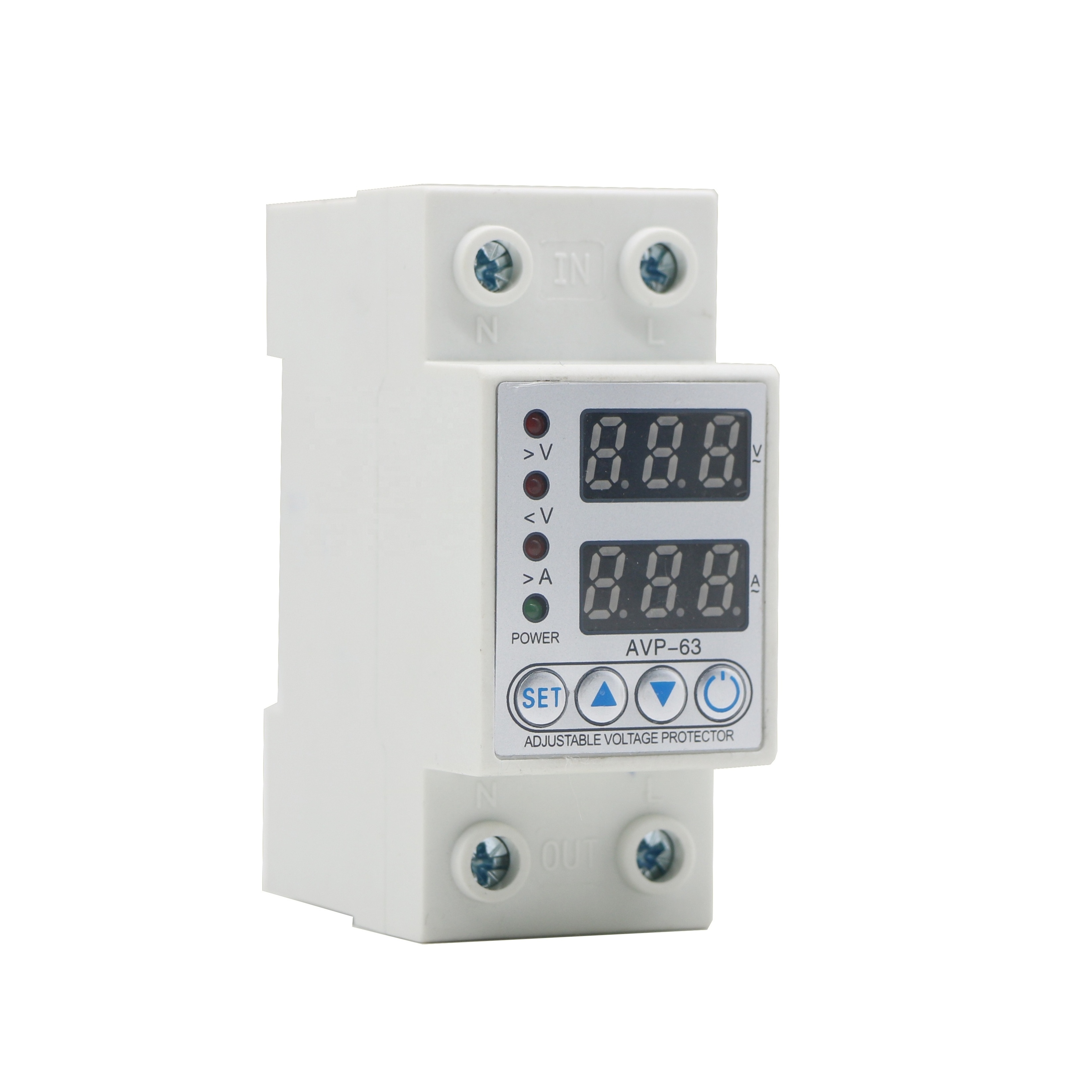 SeanRo Adjustable Voltage Relay Control Over Under Voltage Protector 220V 63A 40A Overvoltage and Over Current Protection