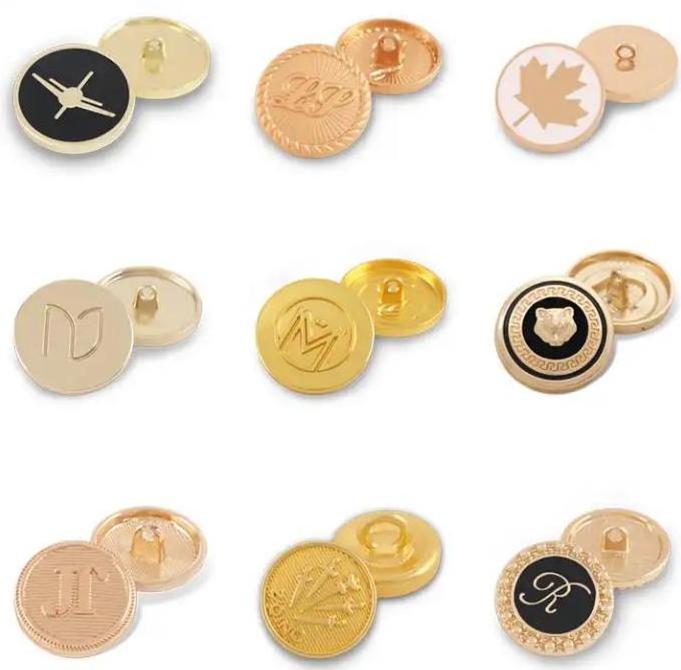 Custom Embossed Botones Cloth Sew Button Gold Metal Denim Buttons Custom Logo Shank Jeans Snap Button For Clothes