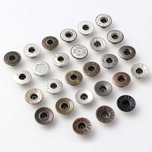 Popular Denim Classic Vintage Garment Accessories 17mm Rivet Tack Jeans Button For Jeans