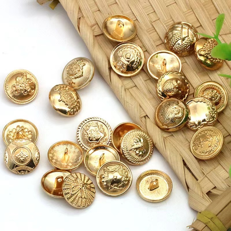 English Style Metal Brass Button Blazer Button Metal Customized Plating Shank Round Dry Cleaning Coat Buttons