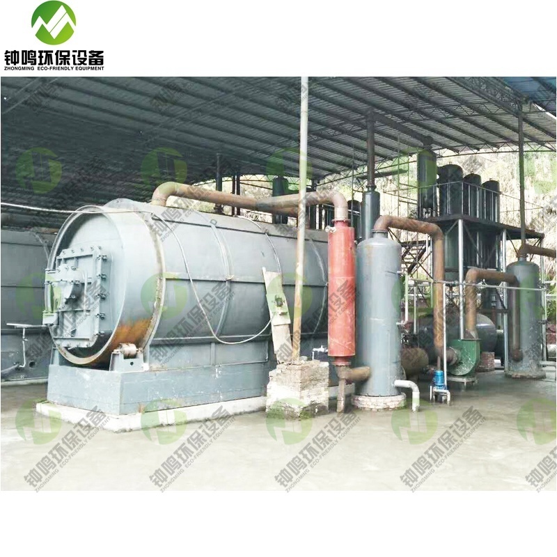 High quality tire to oil recycling pyrolysis equipment convert organic waste rubber into oil, carbon black for sale