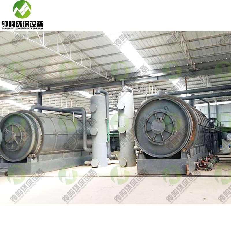 High quality tire to oil recycling pyrolysis equipment convert organic waste rubber into oil, carbon black for sale