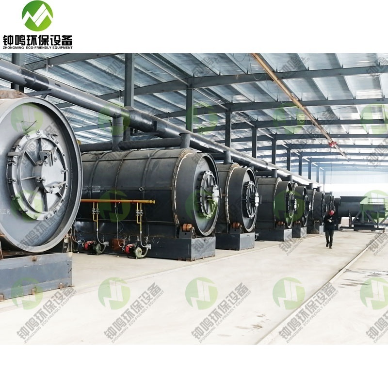 High quality tire to oil recycling pyrolysis equipment convert organic waste rubber into oil, carbon black for sale