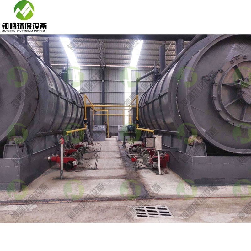 High quality tire to oil recycling pyrolysis equipment convert organic waste rubber into oil, carbon black for sale