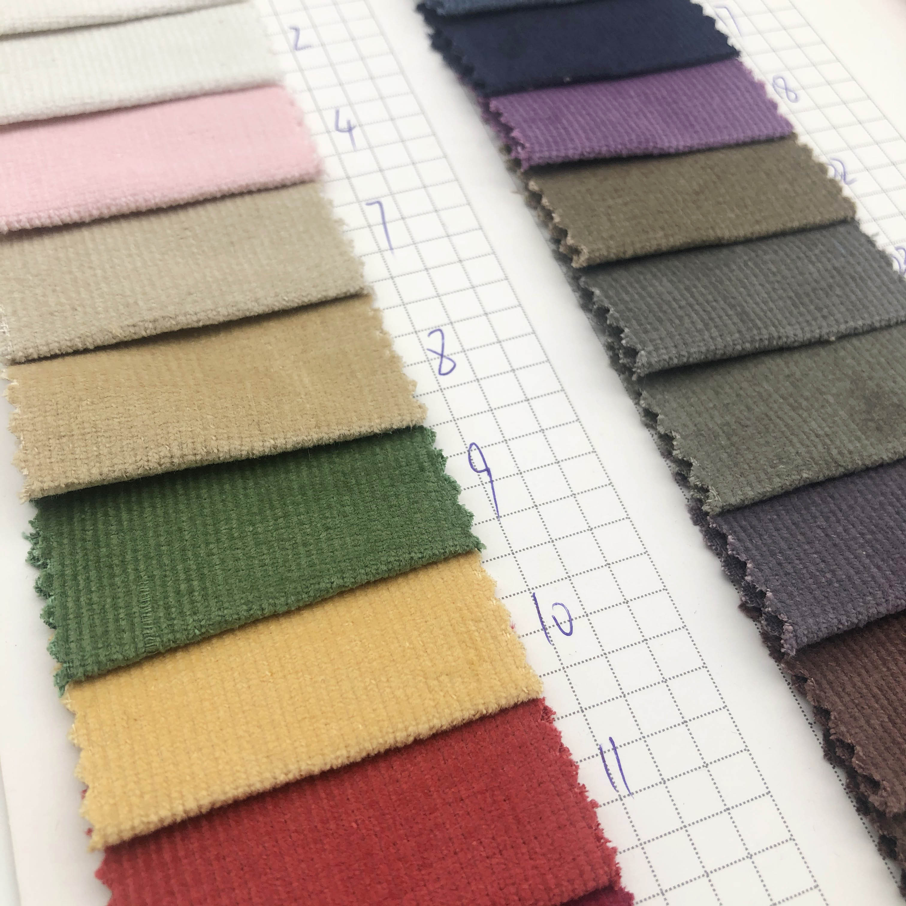 Wholesale stretch corduroy fabric 97% cotton 3% spandex 16w dyed corduroy for jacket casual pants fabric