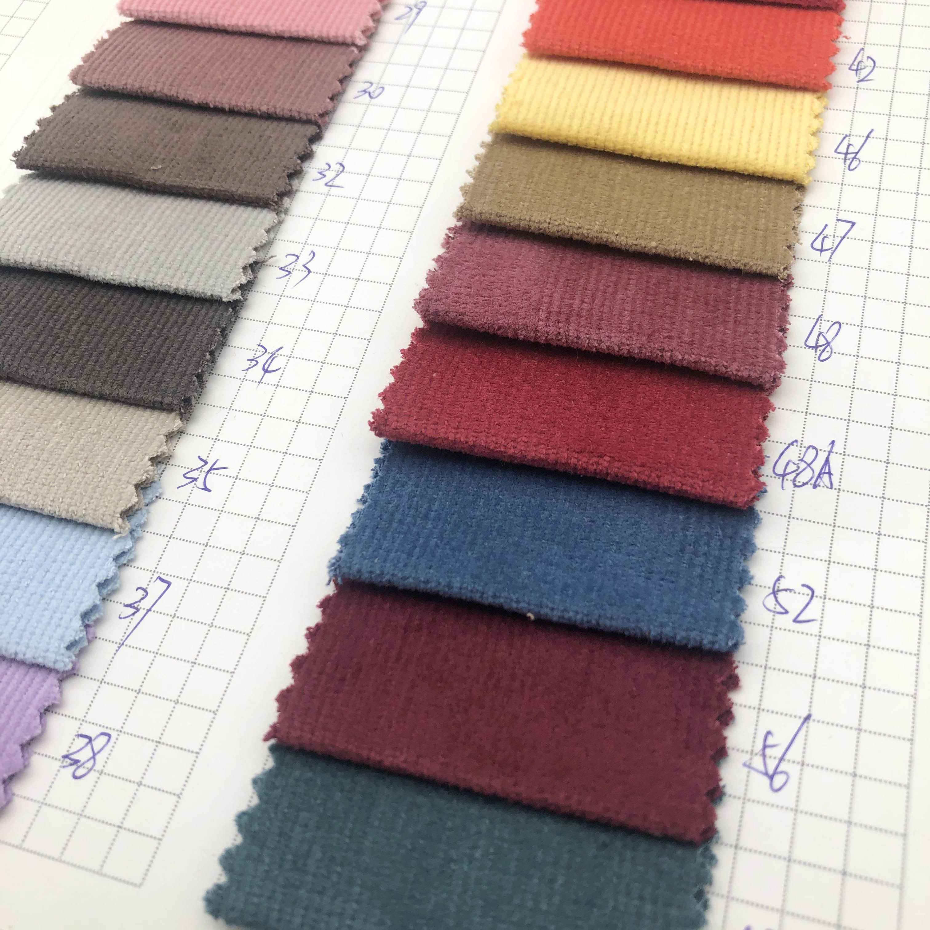 Wholesale stretch corduroy fabric 97% cotton 3% spandex 16w dyed corduroy for jacket casual pants fabric