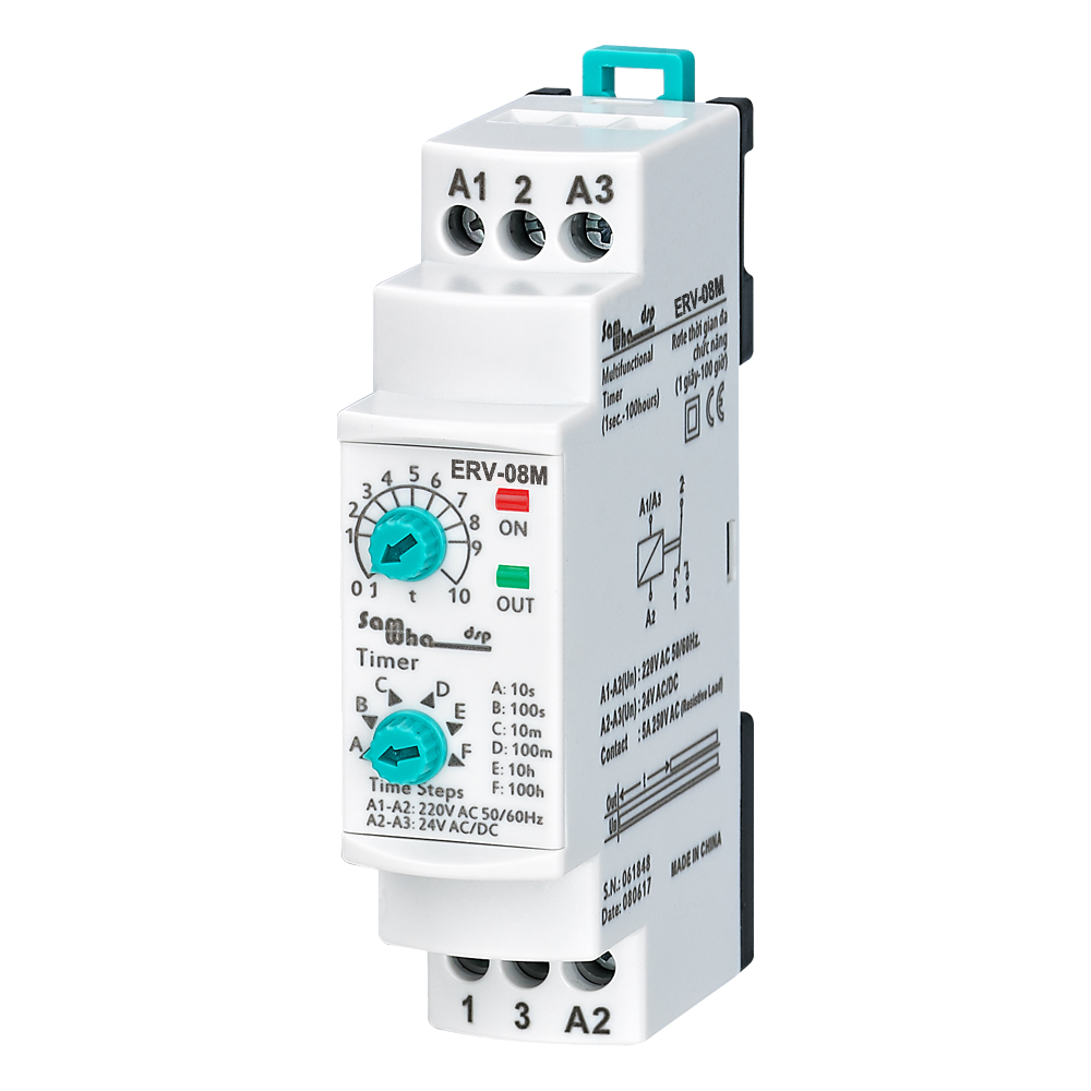 Samwha-dsp ERV-08M 0,1-100 Hours 220V Adjustable Tense Module Time Control Relay Timer Switch