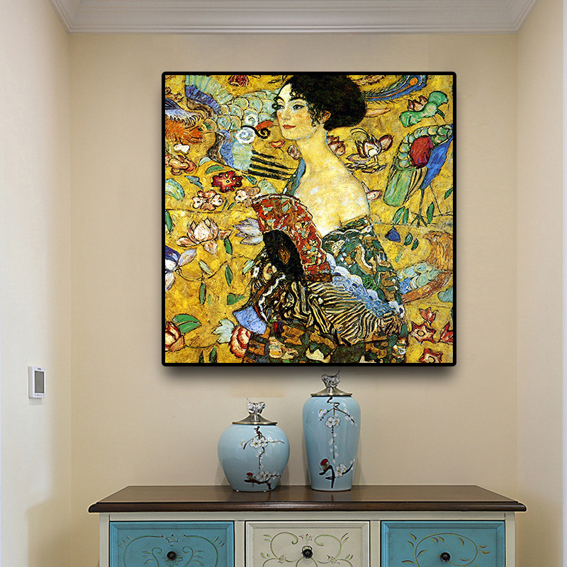 Signora By Gustav Klimt Reproduction Oil Painting on Canvas Scandinavian Pop Art Posters and Prints Wall Picture for Living Room