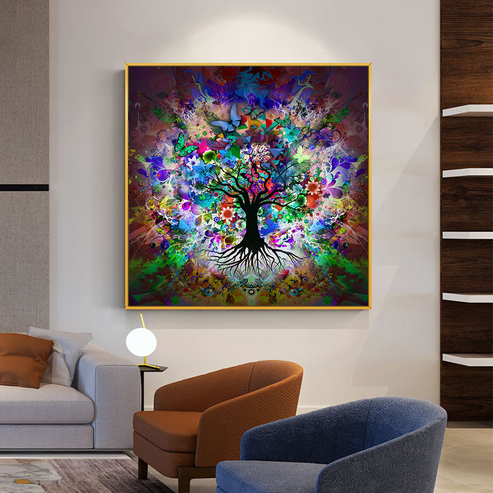 Tree Of Life By Gustav Klimt Painting Abstract Art Embroidery Cross Stitch Living Room Decor