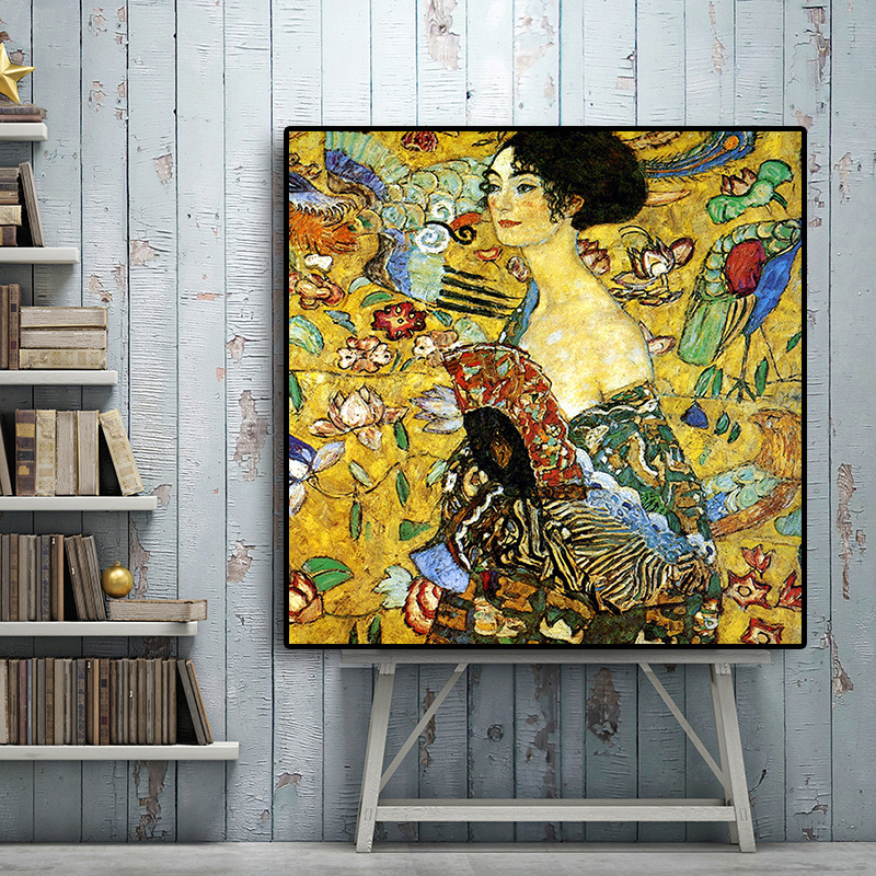 Signora By Gustav Klimt Reproduction Oil Painting on Canvas Scandinavian Pop Art Posters and Prints Wall Picture for Living Room