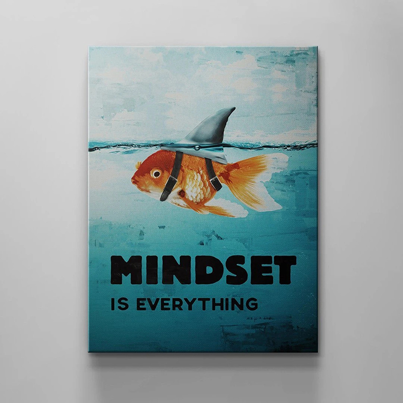 Mindset Is Everything Art Painting on Canvas Motivational  Prints Wall Living Decor