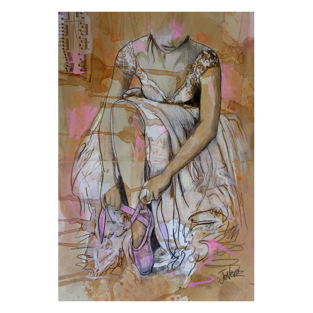 Vintage Ballet Dancing Girl Canvas Painting Abstract Ballerina Wall Art Posters Prints Picture Cuadros for Living Room Decor