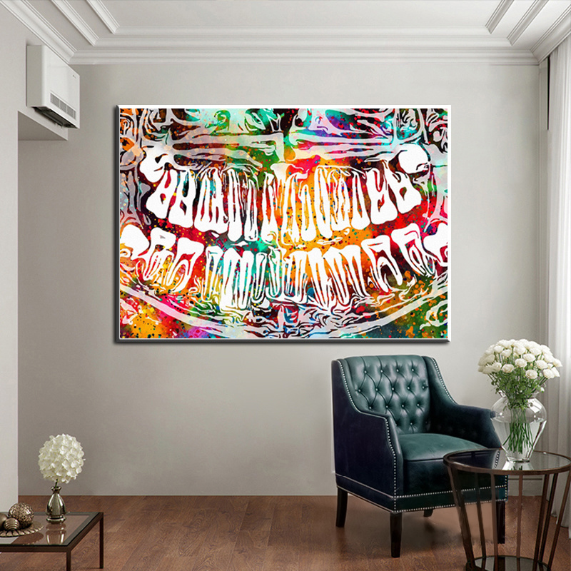 Colorful Tooth Laugh Dental Art Dentist Canvas Painting Modern Art Wall Picture Prints For Medical Education Office Home Decor