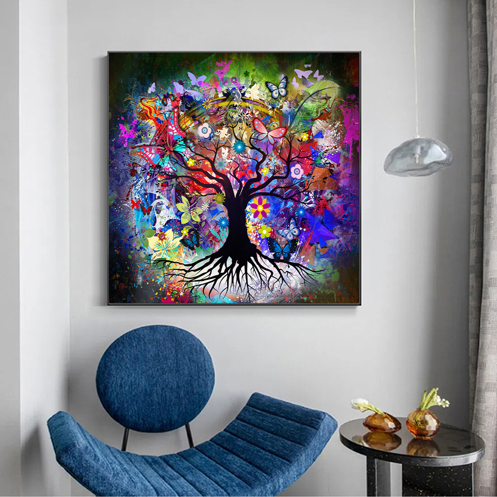 Tree Of Life By Gustav Klimt Painting Abstract Art Embroidery Cross Stitch Living Room Decor