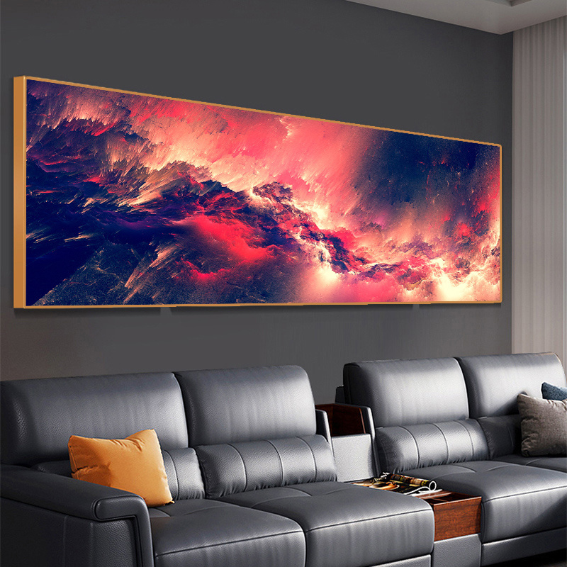 Canvas Painting Large Size Abstract Art Red Cloud Landscape Posters Nordic Wall Art