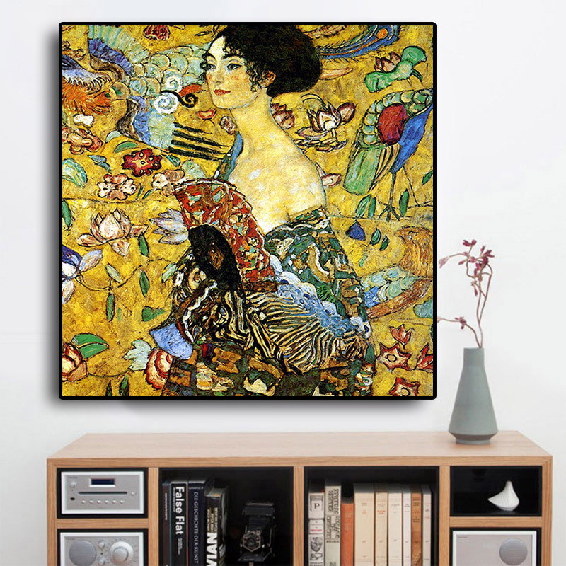 Signora By Gustav Klimt Reproduction Oil Painting on Canvas Scandinavian Pop Art Posters and Prints Wall Picture for Living Room