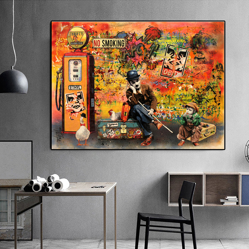 Modern Graffiti Art Painting on Canvas Abstract Portrait Print Wall Pictures For Living Room Cuadros Home Decor Oil Painting