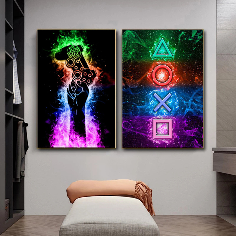 Gamer Room Poster Play Gamer Decor Canvas Painting Game Pictures Hd Prints for Boys Bedroom Gaming Wall Art Home Decor