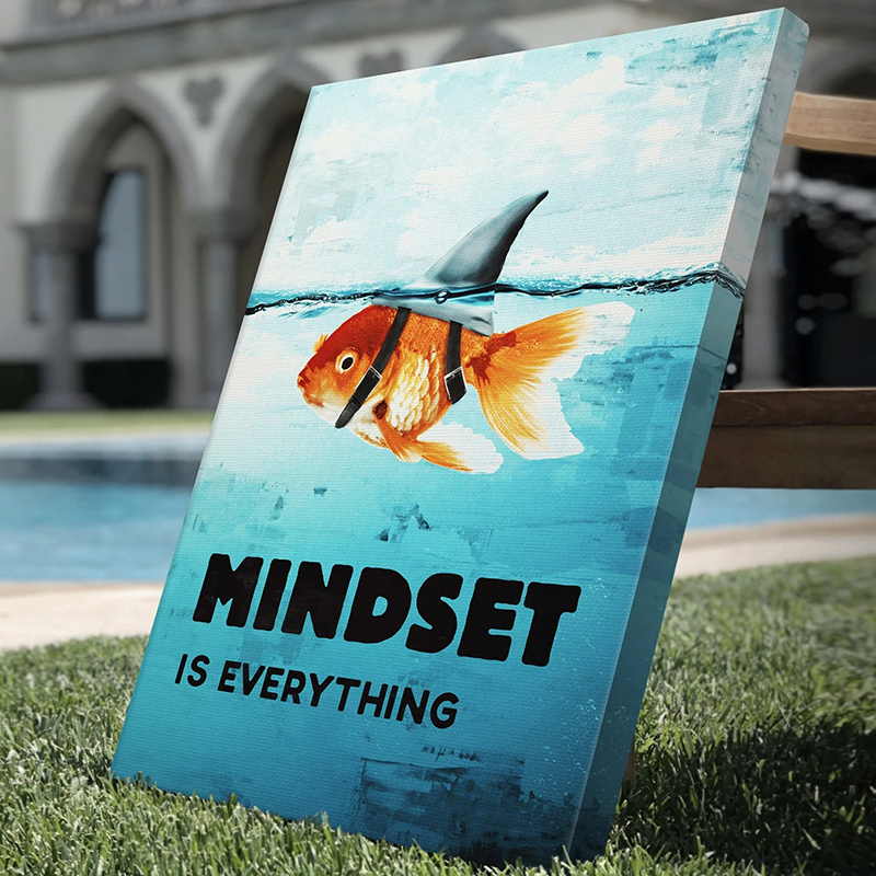 Mindset Is Everything Art Painting on Canvas Motivational  Prints Wall Living Decor