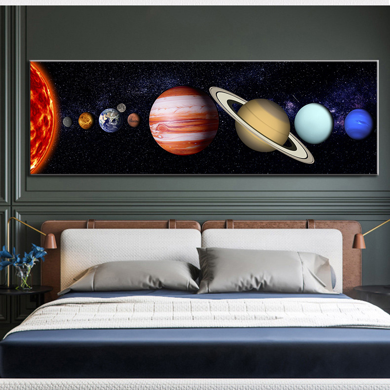 Space Exoplanet Galaxy Canvas Painting Universe Stars Planets Poster and Prints Nordic Wall Art Pictures For Bedroom Home Decor