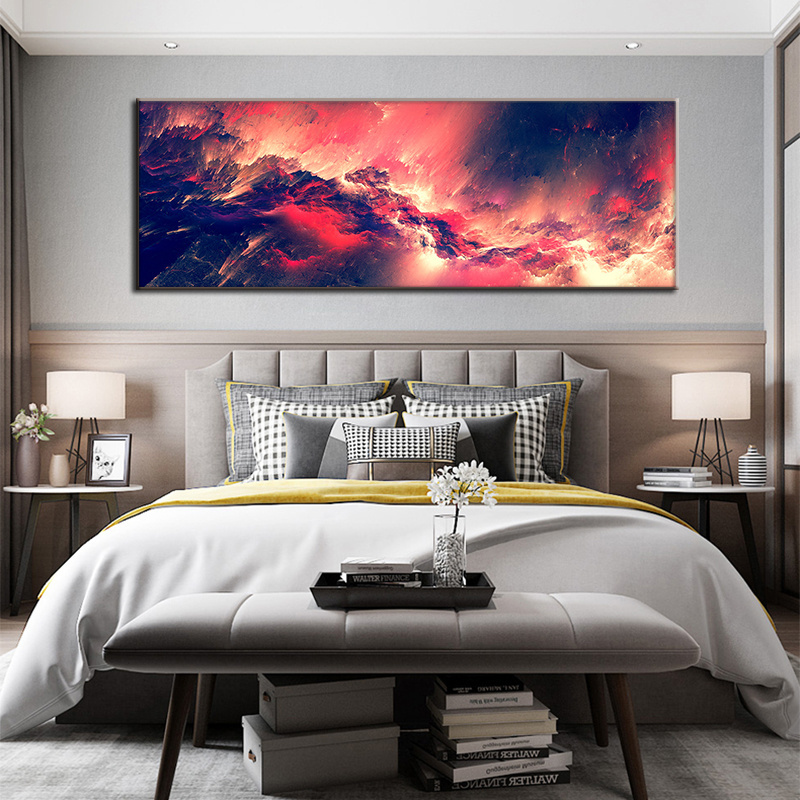 Canvas Painting Large Size Abstract Art Red Cloud Landscape Posters Nordic Wall Art