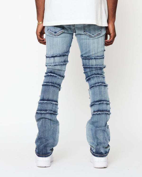 custom baggy stacked jeans men Designer jeans men Manufacturers Custom Logo Ripped buy jeans in bulk