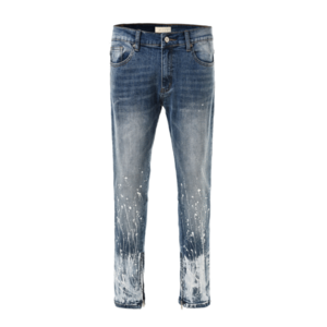 2018 paint splattered jeans heavy wash distress rhinestones jeans men denim jeans trousers