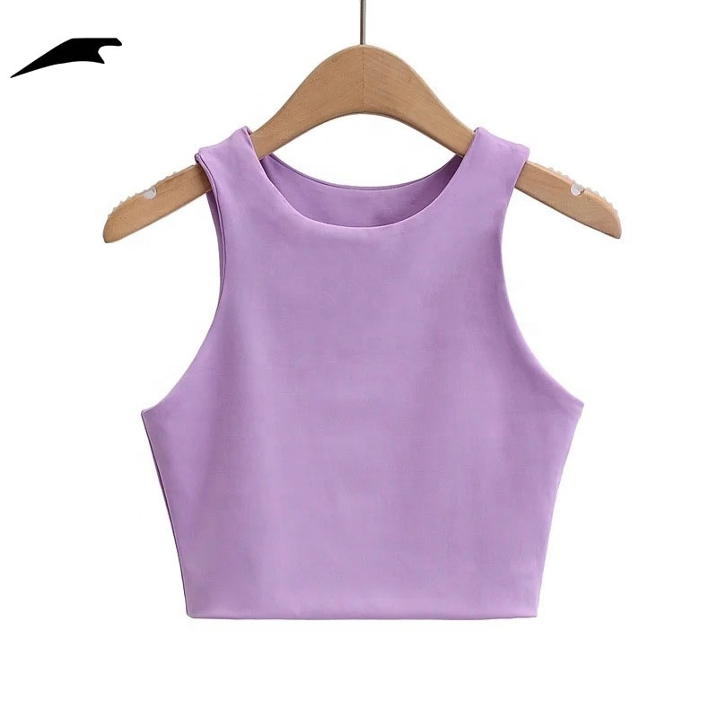 2022 Summer Fashion Women Sexy Slim Tops O-neck Sleeveless Double Nylon Ladies Good Quality Tank Tops 6 Colors