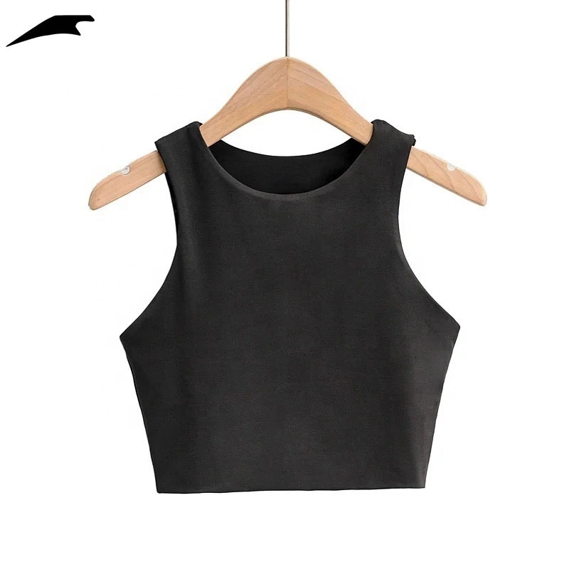 2022 Summer Fashion Women Sexy Slim Tops O-neck Sleeveless Double Nylon Ladies Good Quality Tank Tops 6 Colors