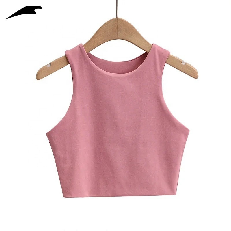 2022 Summer Fashion Women Sexy Slim Tops O-neck Sleeveless Double Nylon Ladies Good Quality Tank Tops 6 Colors