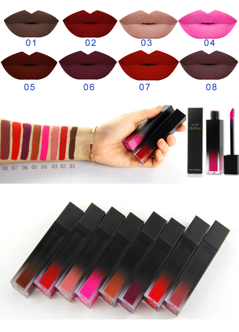 8 color rose labiales matte liquid long lasting private label lipstick