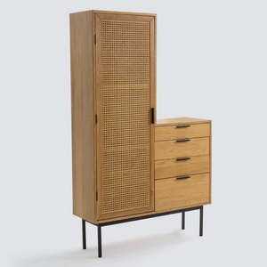 Dreamhause Nordic solid wood wardrobe rattan locker B&B apartment hotel storage cabinet porch small bedroom hanging wardrobe