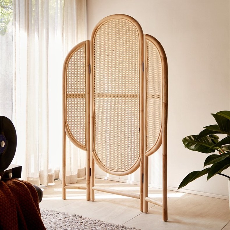 Dreamhause Indonesia Rattan Furniture Nordic Retro Partition Screen Hotel Living Room Entrance Bedroom Occlusion Divider Screen