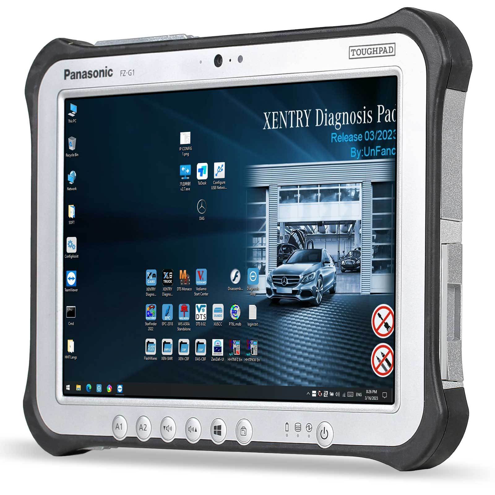 For Panasonic FZ-G1 I5 8G Tablet 256G SSD with V2023.09 MB Star C4 C5 for Xentry Software Installed Ready to Use