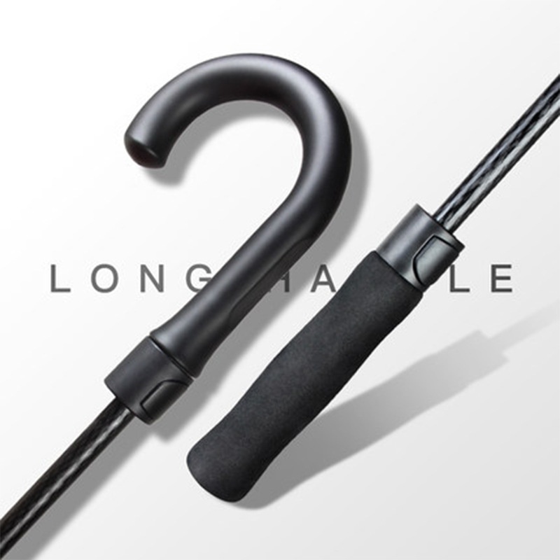 Fiber glass Long Handle Straight Umbrella Business Automatic Advertising Umbrella Wind-resistant Curved Handle Golf Umbrella