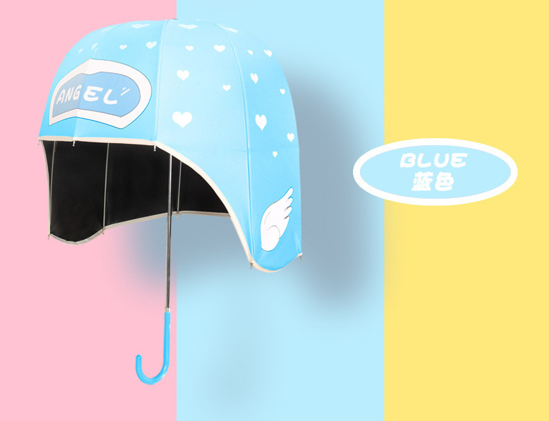 Yang Mi Fan Chengcheng super cute sunny umbrella novel helmet-style hat umbrella anti-UV umbrella