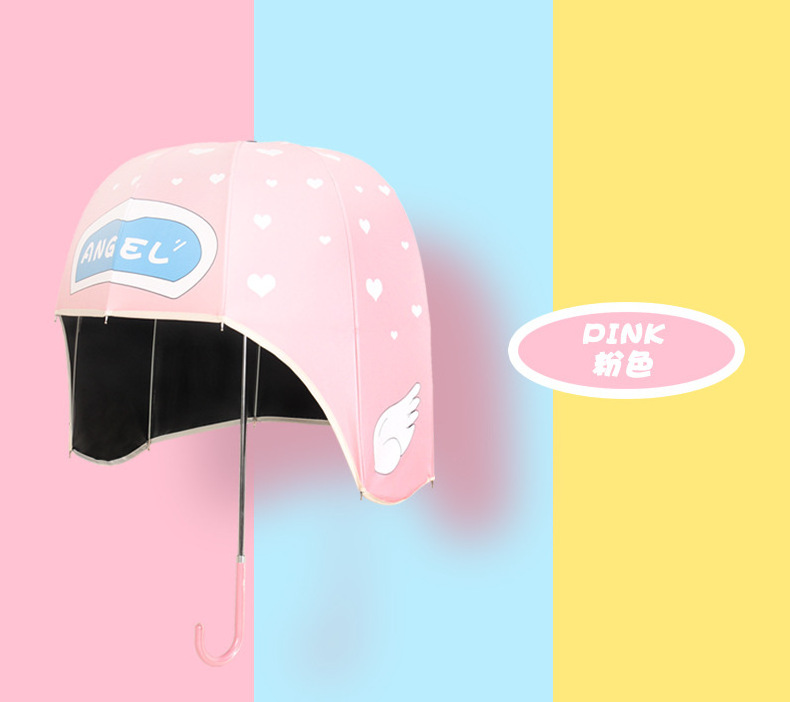 Yang Mi Fan Chengcheng super cute sunny umbrella novel helmet-style hat umbrella anti-UV umbrella