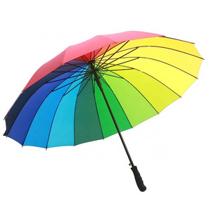 Automatic16K business umbrella straight shank rain or shine dual-use umbrella wholesale advertising gift umbrella